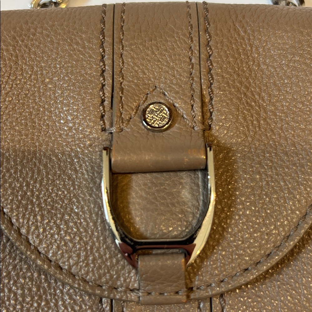 Cole Haan Vintage 2000s Tan Leather Shoulder Bag Buckle Flap Y2K Minimalist - Picture 4 of 8